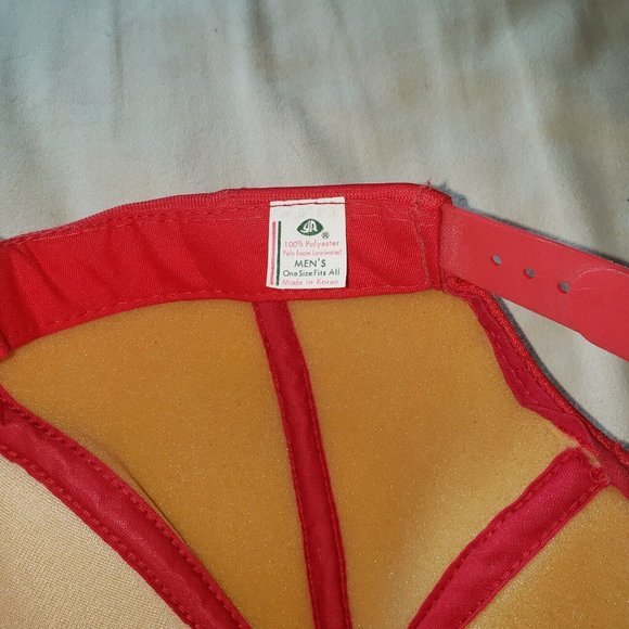 Vtg Morton Building Hat Snapback Trucker Cap Foam Red White Adjustable - Picture 8 of 8